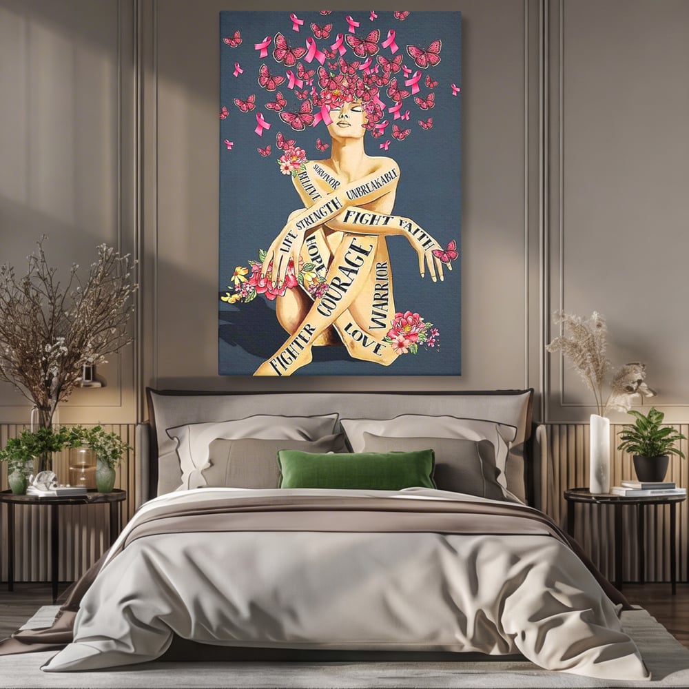 Tablou Canvas Premium, LuxCanva® Q1017, Aripile Sperantei, Ganduri, Optimism, Feminin, Flori, Motivational, Empatie, Viata, Birou, Dormitor