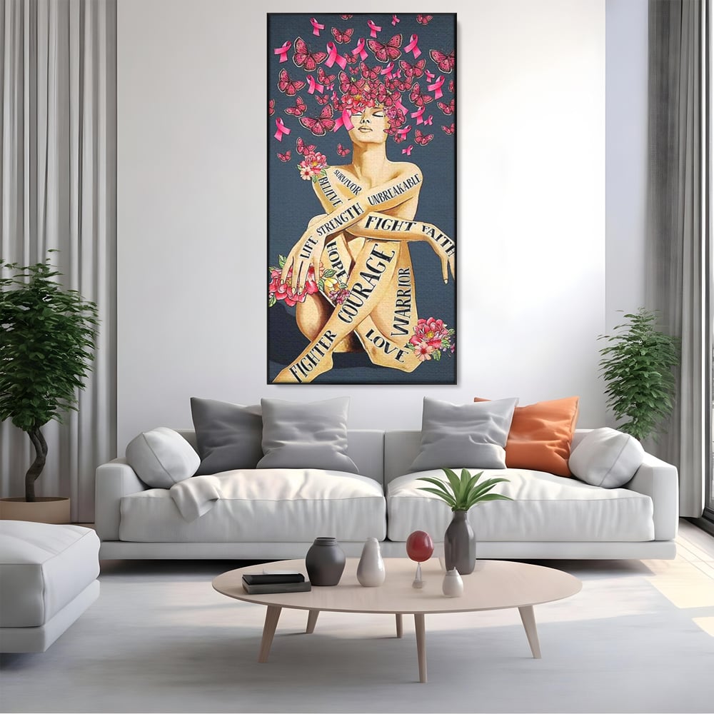Tablou Canvas Premium, LuxCanva® Q1017, Aripile Sperantei, Ganduri, Optimism, Feminin, Flori, Motivational, Empatie, Viata, Birou, Dormitor
