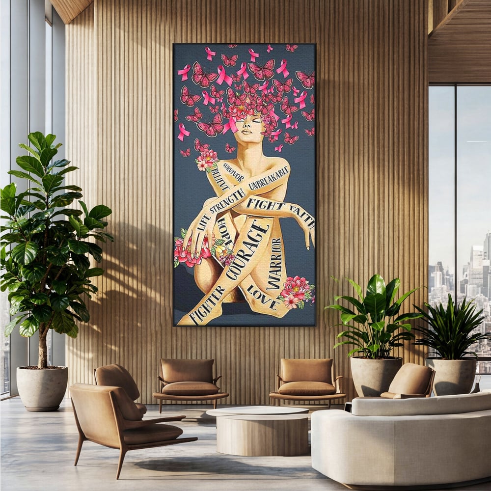Tablou Canvas Premium, LuxCanva® Q1017, Aripile Sperantei, Ganduri, Optimism, Feminin, Flori, Motivational, Empatie, Viata, Birou, Dormitor