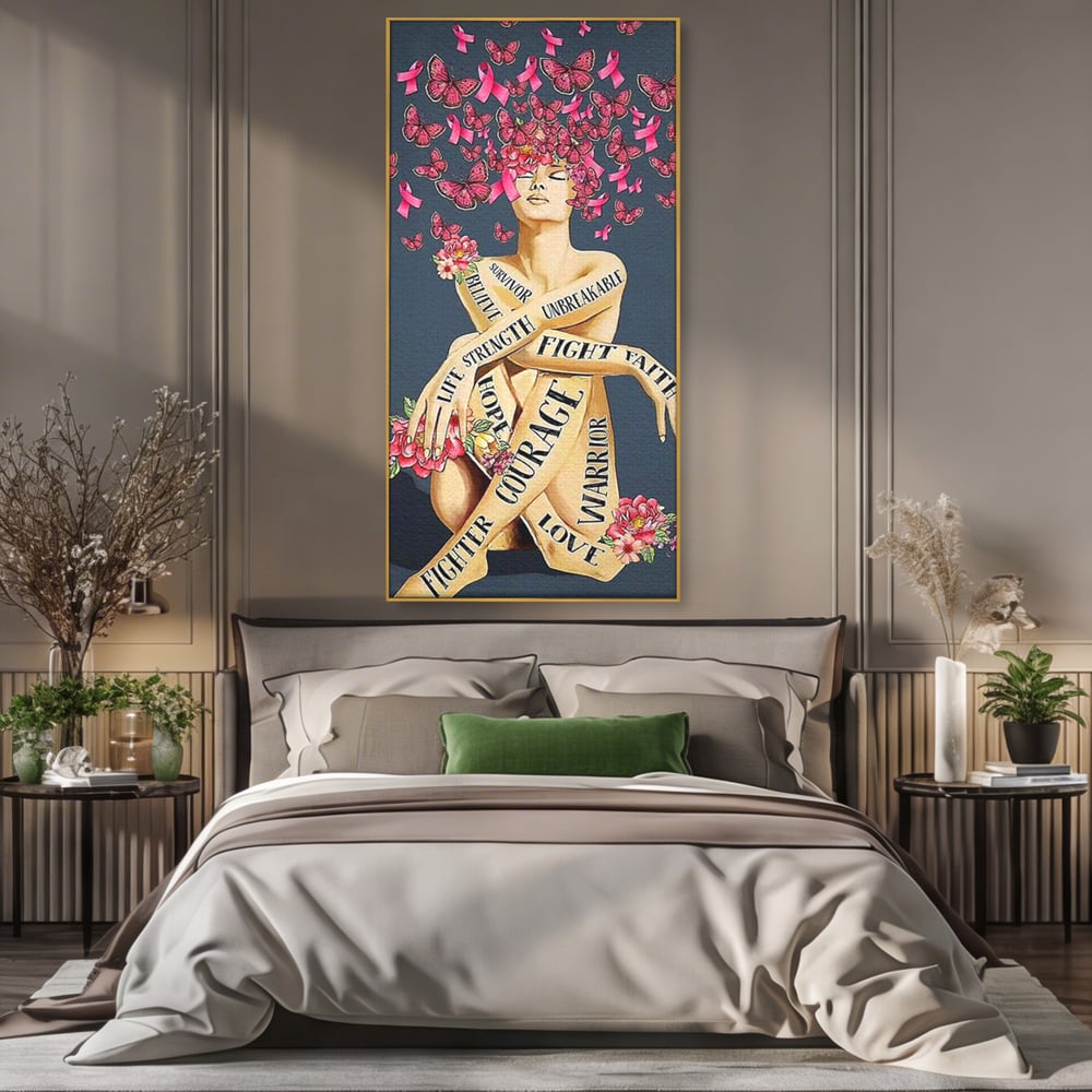 Tablou Canvas Premium, LuxCanva® Q1017, Aripile Sperantei, Ganduri, Optimism, Feminin, Flori, Motivational, Empatie, Viata, Birou, Dormitor