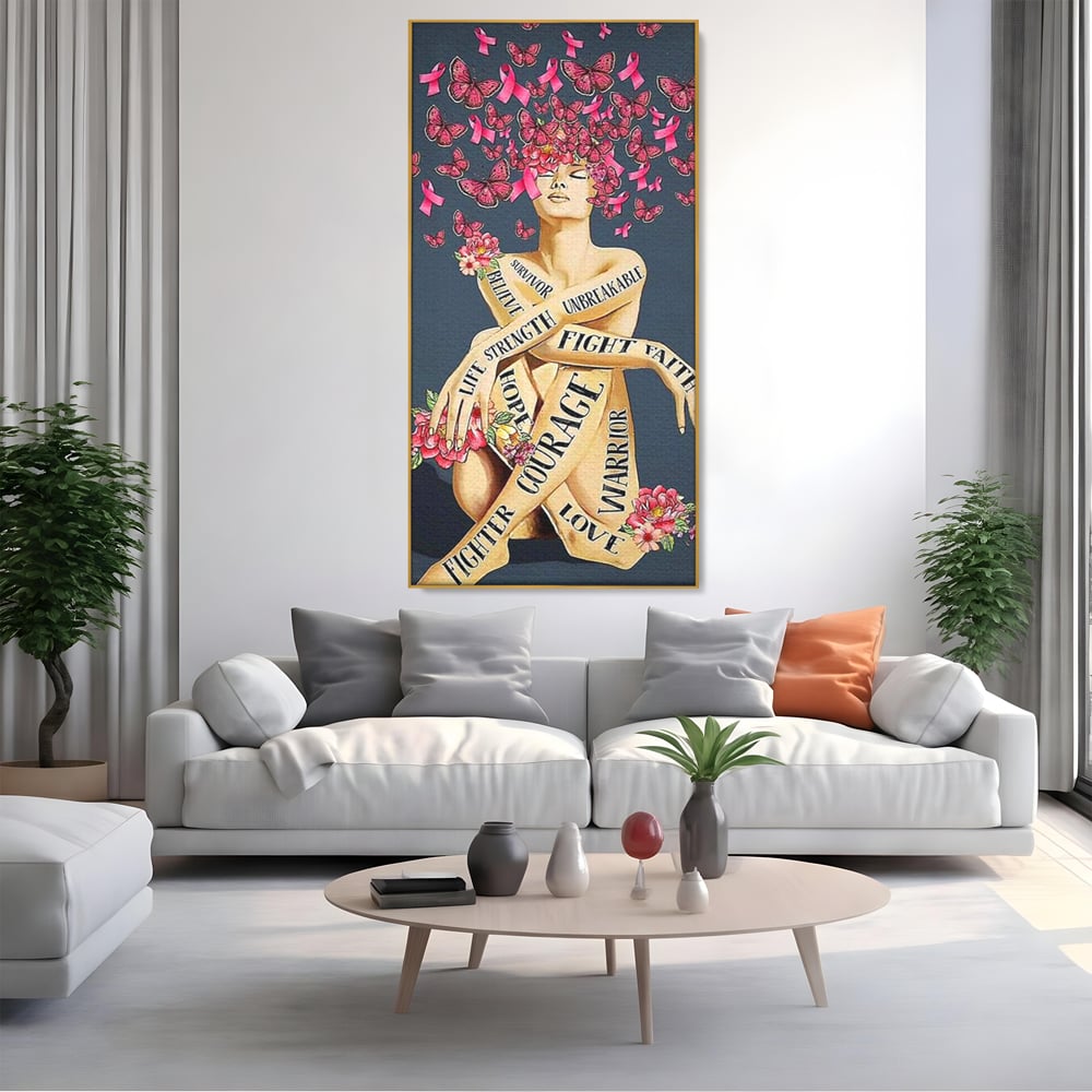 Tablou Canvas Premium, LuxCanva® Q1017, Aripile Sperantei, Ganduri, Optimism, Feminin, Flori, Motivational, Empatie, Viata, Birou, Dormitor