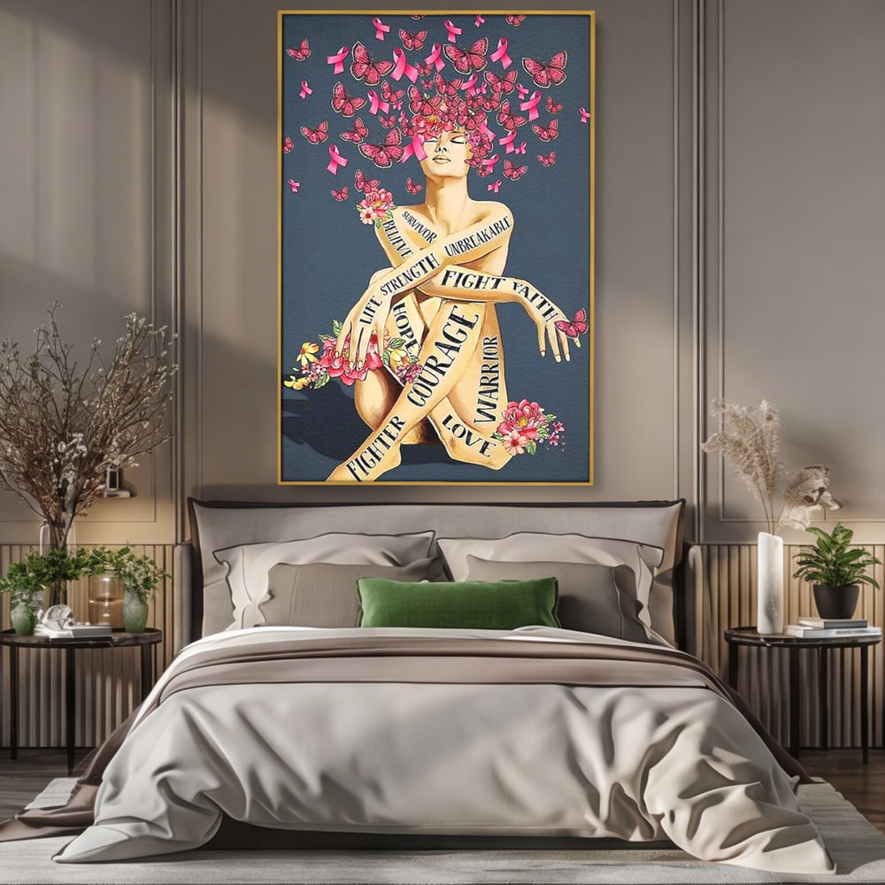 Tablou Canvas Premium, LuxCanva® Q1017, Aripile Sperantei, Ganduri, Optimism, Feminin, Flori, Motivational, Empatie, Viata, Birou, Dormitor