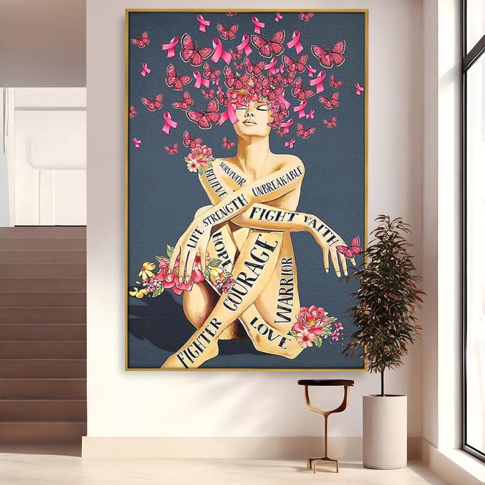 Tablou Canvas Premium, LuxCanva® Q1017, Aripile Sperantei, Ganduri, Optimism, Feminin, Flori, Motivational, Empatie, Viata, Birou, Dormitor
