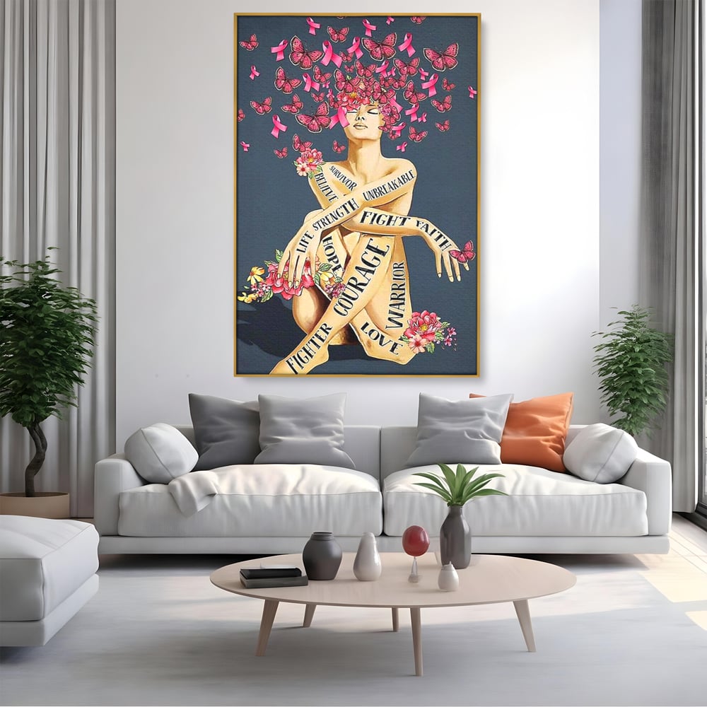 Tablou Canvas Premium, LuxCanva® Q1017, Aripile Sperantei, Ganduri, Optimism, Feminin, Flori, Motivational, Empatie, Viata, Birou, Dormitor