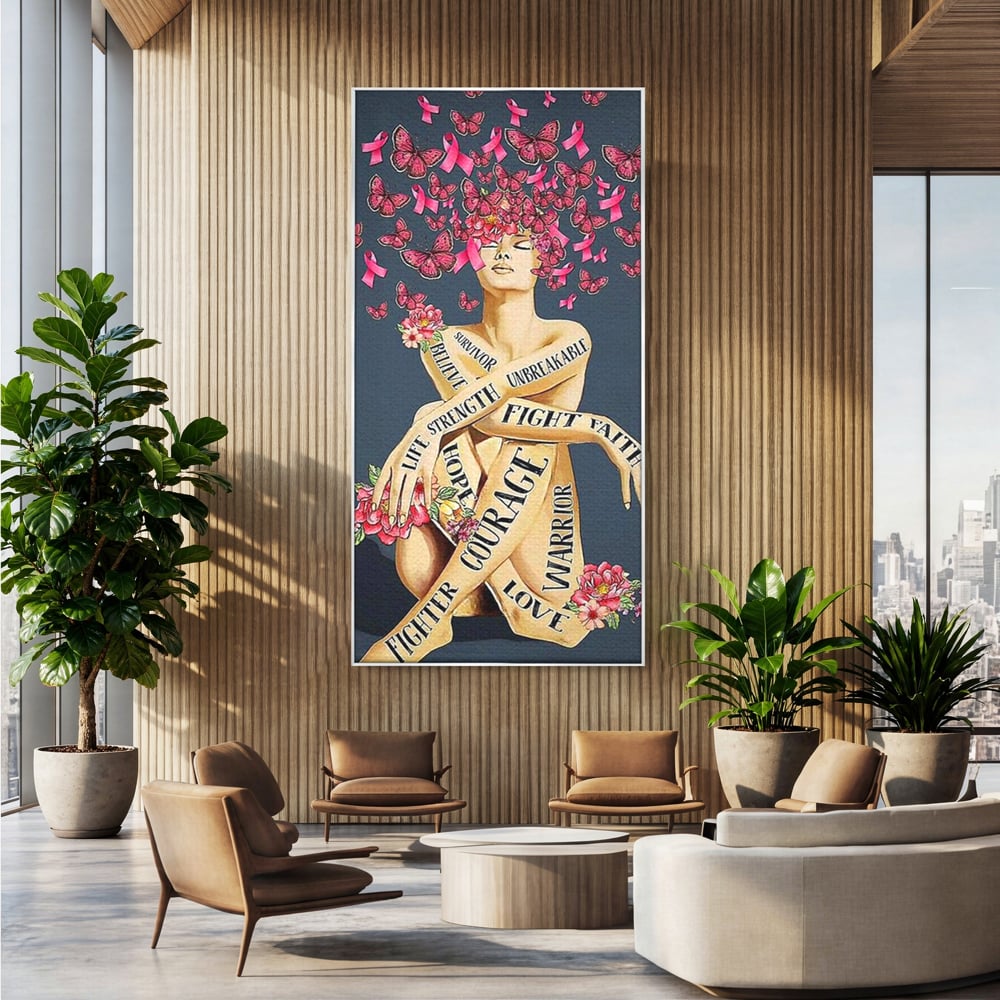 Tablou Canvas Premium, LuxCanva® Q1017, Aripile Sperantei, Ganduri, Optimism, Feminin, Flori, Motivational, Empatie, Viata, Birou, Dormitor