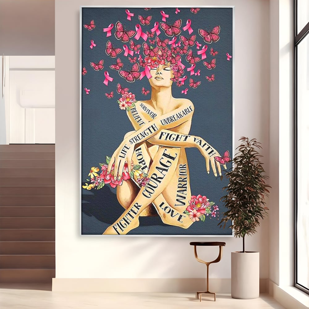 Tablou Canvas Premium, LuxCanva® Q1017, Aripile Sperantei, Ganduri, Optimism, Feminin, Flori, Motivational, Empatie, Viata, Birou, Dormitor