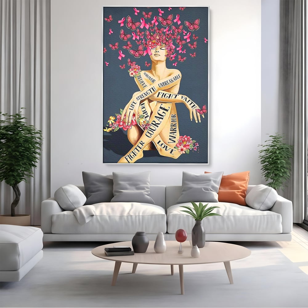 Tablou Canvas Premium, LuxCanva® Q1017, Aripile Sperantei, Ganduri, Optimism, Feminin, Flori, Motivational, Empatie, Viata, Birou, Dormitor
