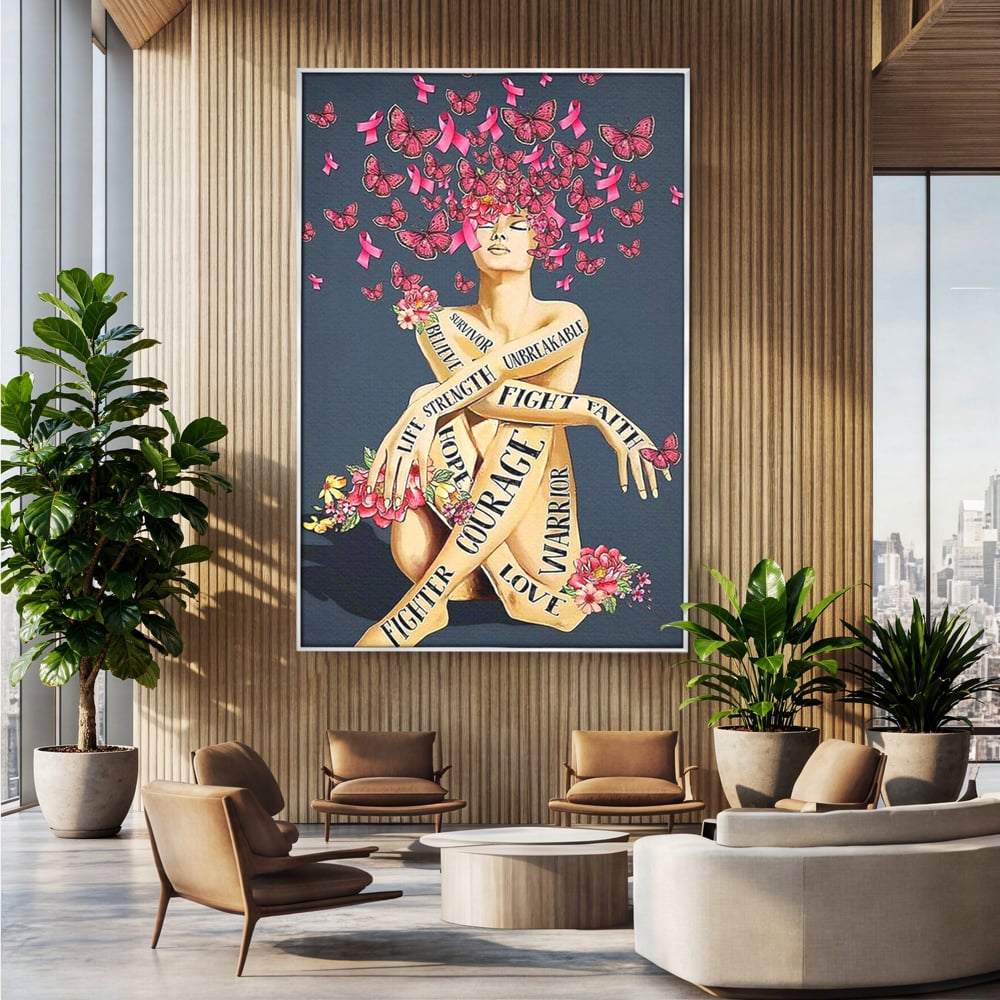 Tablou Canvas Premium, LuxCanva® Q1017, Aripile Sperantei, Ganduri, Optimism, Feminin, Flori, Motivational, Empatie, Viata, Birou, Dormitor