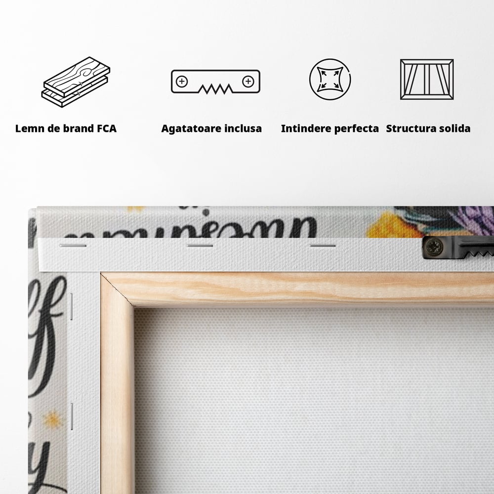 Tablou Canvas Premium, LuxCanva® Q1018, Puterea Educatiei, Carti, Cunoastere, Motivatie, Scoala, Dezvoltare, Flori, Mentor, Cultura, Succes, Birou, Dormitor