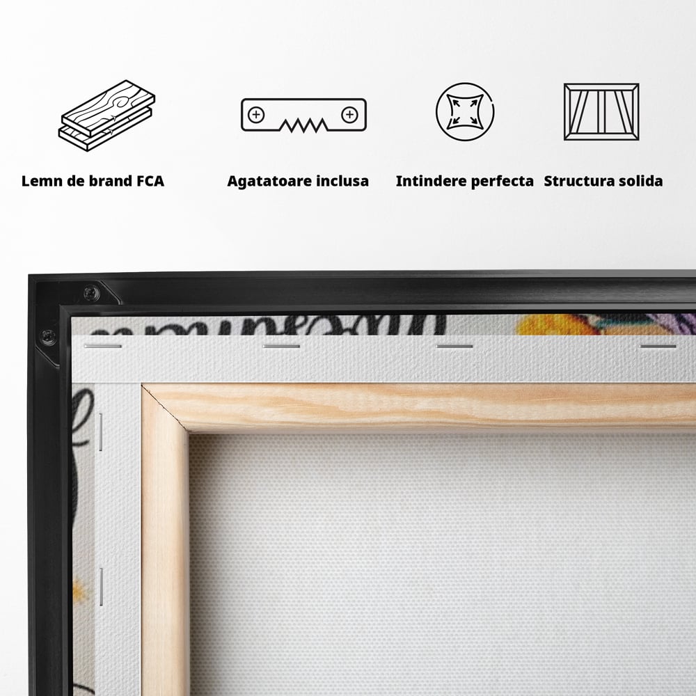 Tablou Canvas Premium, LuxCanva® Q1018, Puterea Educatiei, Carti, Cunoastere, Motivatie, Scoala, Dezvoltare, Flori, Mentor, Cultura, Succes, Birou, Dormitor