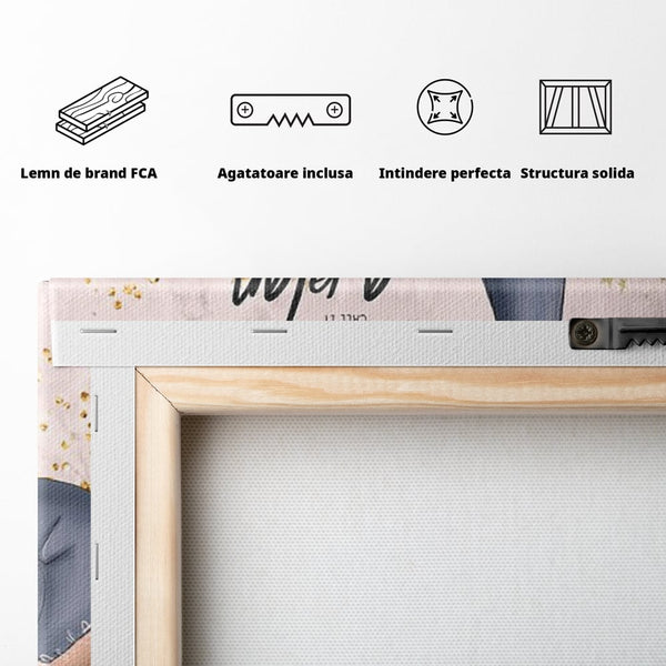 Tablou Canvas Premium, LuxCanva® Q1019, Ambitie cu Stil, Plan, Vis, Cariera, Business, Laptop, Cafea, Munca, Motivational, Feminin, Birou, Dormitor