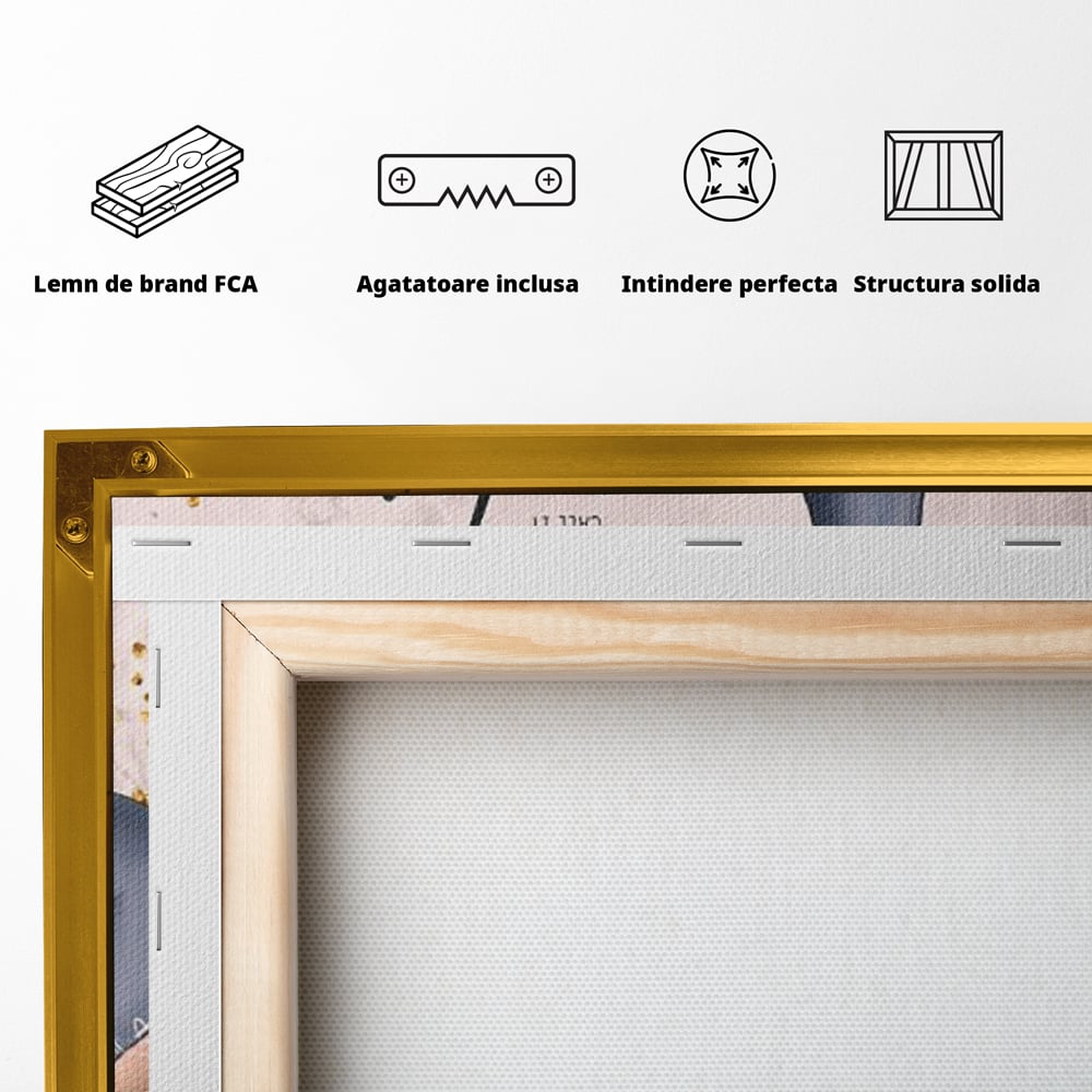 Tablou Canvas Premium, LuxCanva® Q1019, Ambitie cu Stil, Plan, Vis, Cariera, Business, Laptop, Cafea, Munca, Motivational, Feminin, Birou, Dormitor