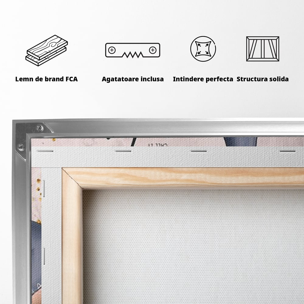 Tablou Canvas Premium, LuxCanva® Q1019, Ambitie cu Stil, Plan, Vis, Cariera, Business, Laptop, Cafea, Munca, Motivational, Feminin, Birou, Dormitor