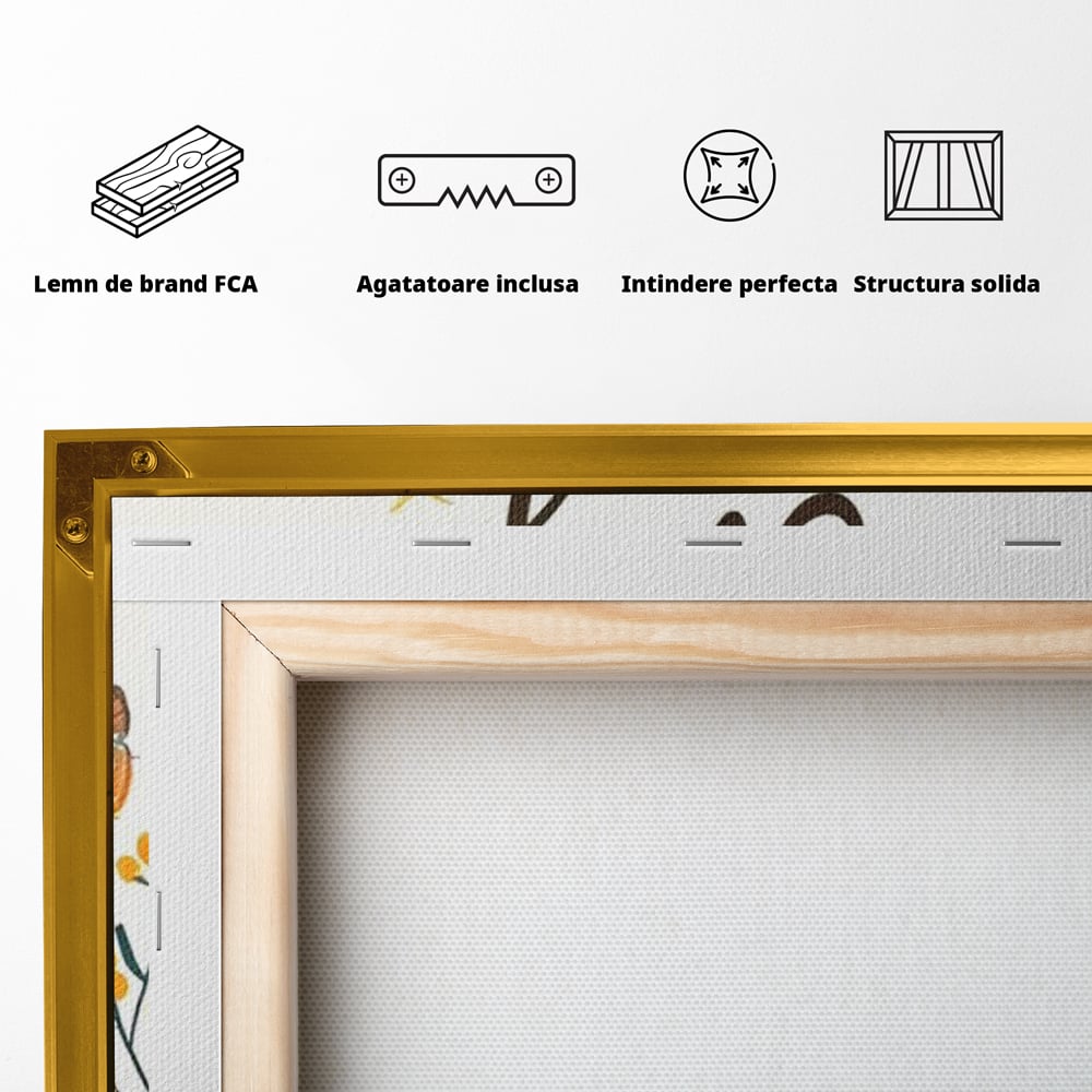 Tablou Canvas Premium, LuxCanva® Q1020, Curaj sub Soare, Flori, Natura, Putere, Optimism, Energie, Speranta, Pastel, Mesaj, Motivatie, Birou, Dormitor