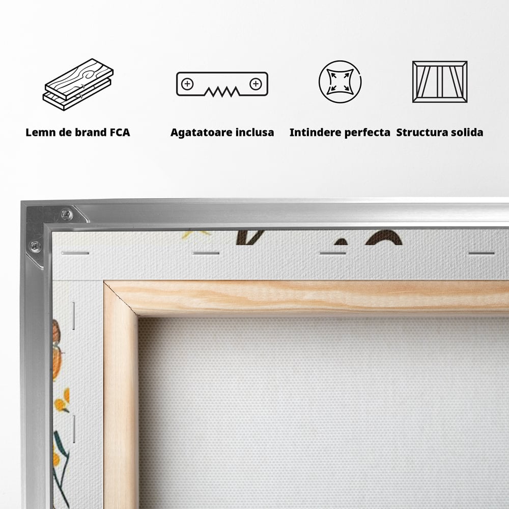 Tablou Canvas Premium, LuxCanva® Q1020, Curaj sub Soare, Flori, Natura, Putere, Optimism, Energie, Speranta, Pastel, Mesaj, Motivatie, Birou, Dormitor