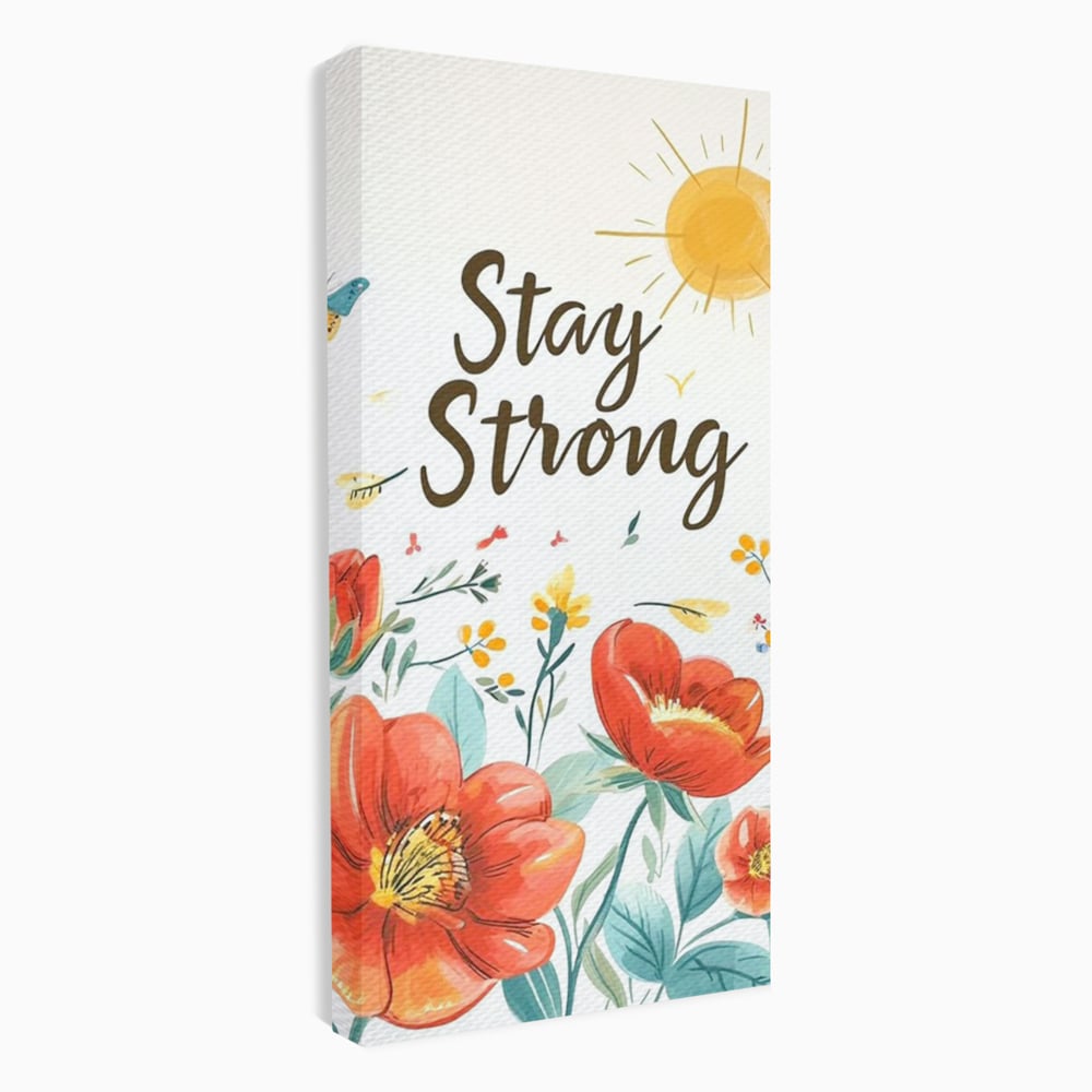 Tablou Canvas Premium, LuxCanva® Q1020, Curaj sub Soare, Flori, Natura, Putere, Optimism, Energie, Speranta, Pastel, Mesaj, Motivatie, Birou, Dormitor