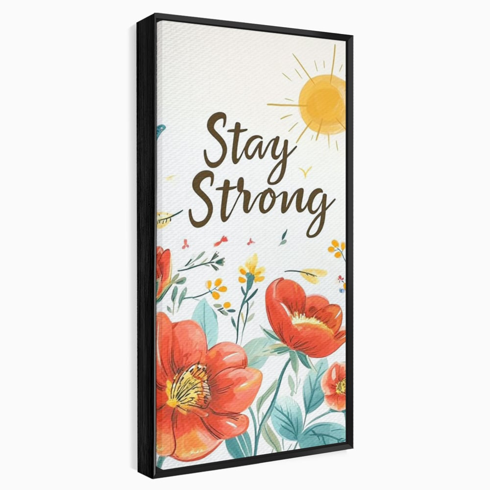 Tablou Canvas Premium, LuxCanva® Q1020, Curaj sub Soare, Flori, Natura, Putere, Optimism, Energie, Speranta, Pastel, Mesaj, Motivatie, Birou, Dormitor