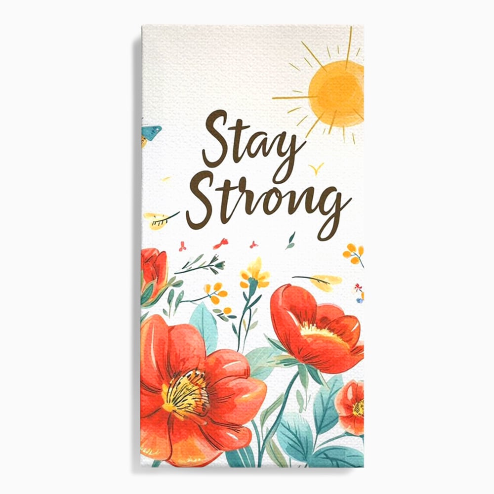 Tablou Canvas Premium, LuxCanva® Q1020, Curaj sub Soare, Flori, Natura, Putere, Optimism, Energie, Speranta, Pastel, Mesaj, Motivatie, Birou, Dormitor