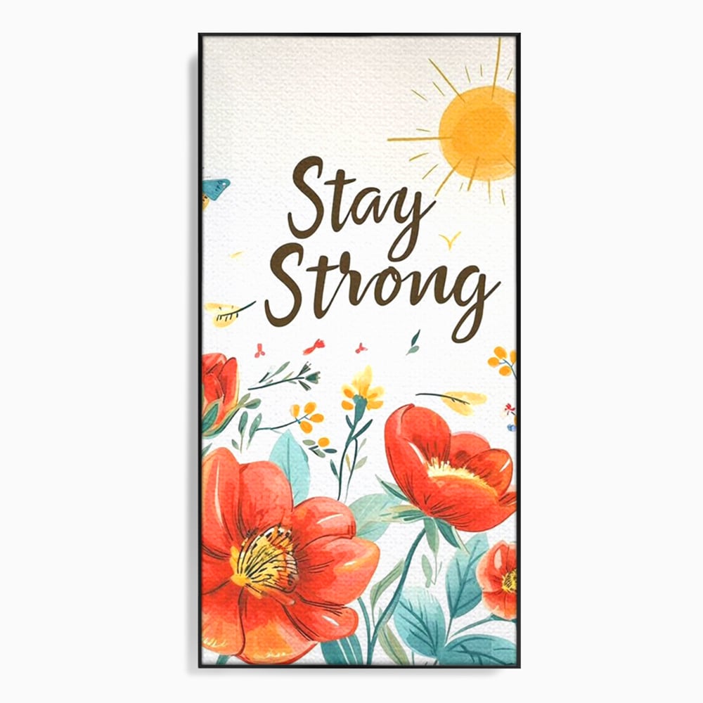 Tablou Canvas Premium, LuxCanva® Q1020, Curaj sub Soare, Flori, Natura, Putere, Optimism, Energie, Speranta, Pastel, Mesaj, Motivatie, Birou, Dormitor