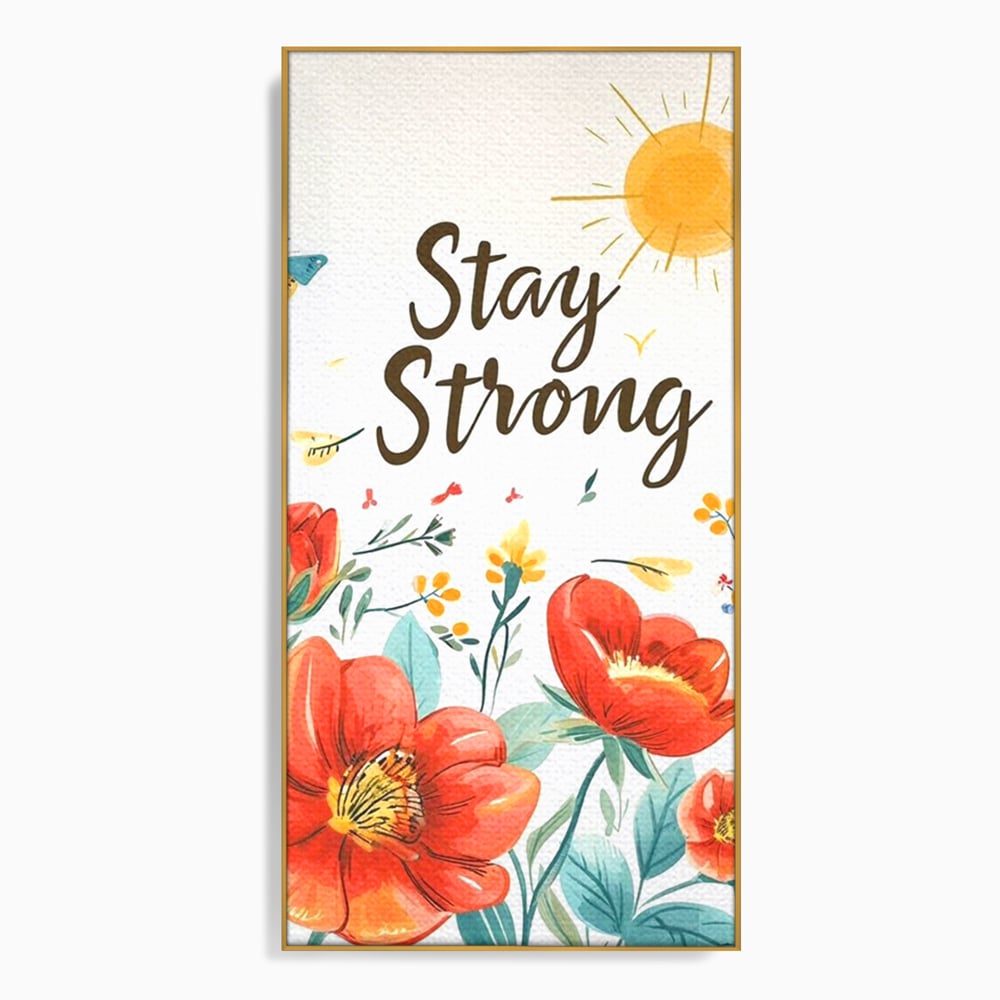 Tablou Canvas Premium, LuxCanva® Q1020, Curaj sub Soare, Flori, Natura, Putere, Optimism, Energie, Speranta, Pastel, Mesaj, Motivatie, Birou, Dormitor
