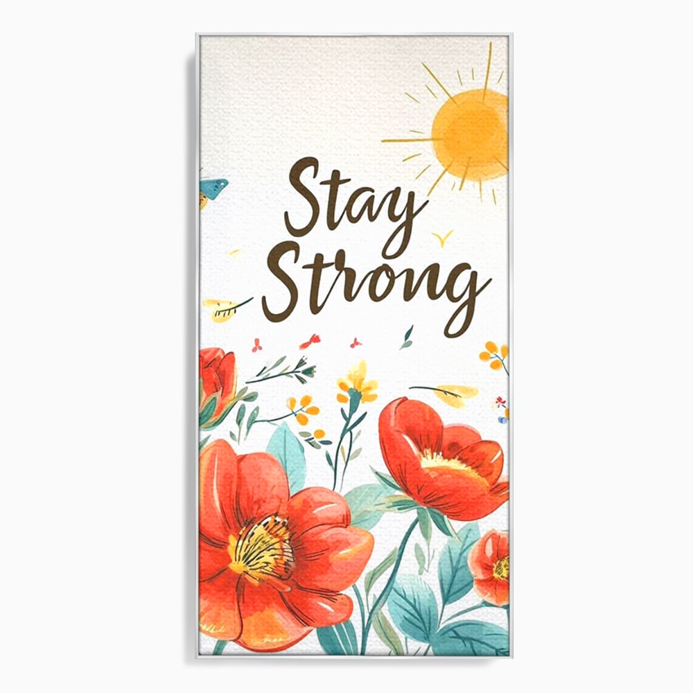 Tablou Canvas Premium, LuxCanva® Q1020, Curaj sub Soare, Flori, Natura, Putere, Optimism, Energie, Speranta, Pastel, Mesaj, Motivatie, Birou, Dormitor