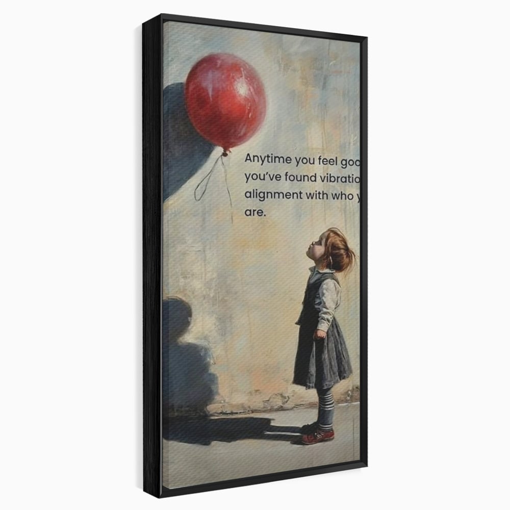Leinwand Premium Canvas Wandkunst, LuxCanva® Q1022, Innere Harmonie, Emotion, Kind, Glück, Botschaft, Motivation, Ballon, Seele, Gewissen, Büro, Schlafzimmer