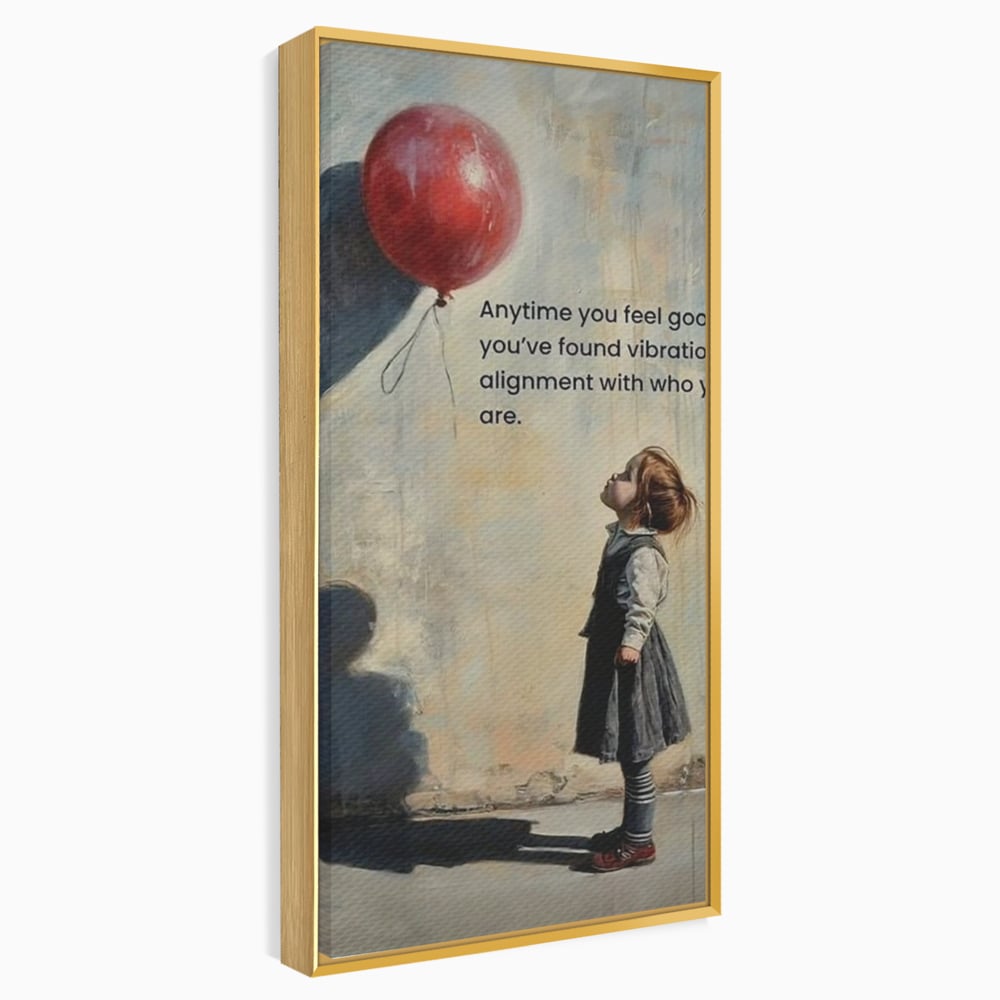 Leinwand Premium Canvas Wandkunst, LuxCanva® Q1022, Innere Harmonie, Emotion, Kind, Glück, Botschaft, Motivation, Ballon, Seele, Gewissen, Büro, Schlafzimmer