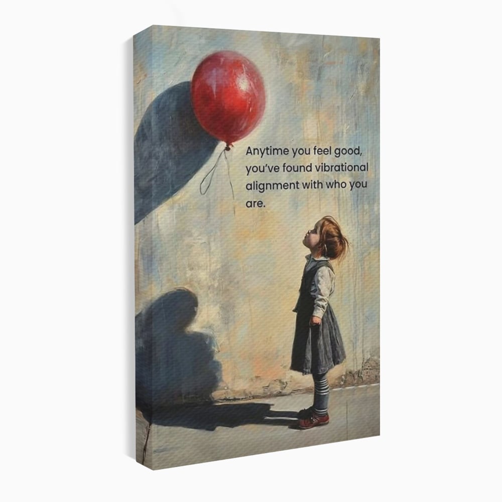 Leinwand Premium Canvas Wandkunst, LuxCanva® Q1022, Innere Harmonie, Emotion, Kind, Glück, Botschaft, Motivation, Ballon, Seele, Gewissen, Büro, Schlafzimmer