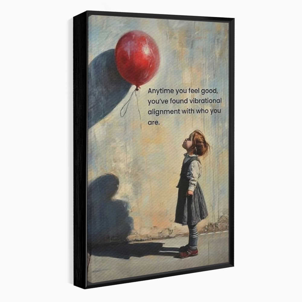 Leinwand Premium Canvas Wandkunst, LuxCanva® Q1022, Innere Harmonie, Emotion, Kind, Glück, Botschaft, Motivation, Ballon, Seele, Gewissen, Büro, Schlafzimmer
