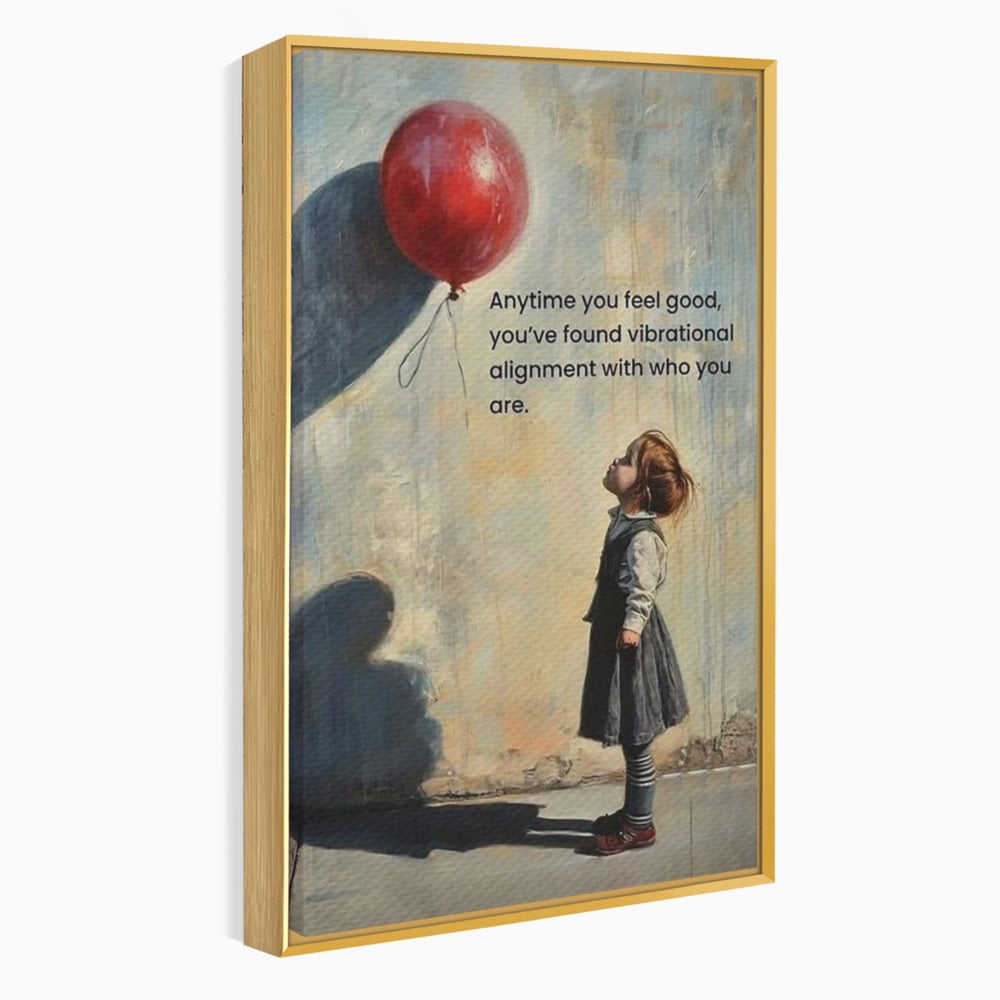 Leinwand Premium Canvas Wandkunst, LuxCanva® Q1022, Innere Harmonie, Emotion, Kind, Glück, Botschaft, Motivation, Ballon, Seele, Gewissen, Büro, Schlafzimmer