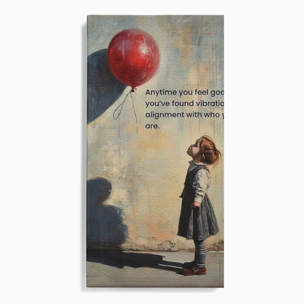 Leinwand Premium Canvas Wandkunst, LuxCanva® Q1022, Innere Harmonie, Emotion, Kind, Glück, Botschaft, Motivation, Ballon, Seele, Gewissen, Büro, Schlafzimmer