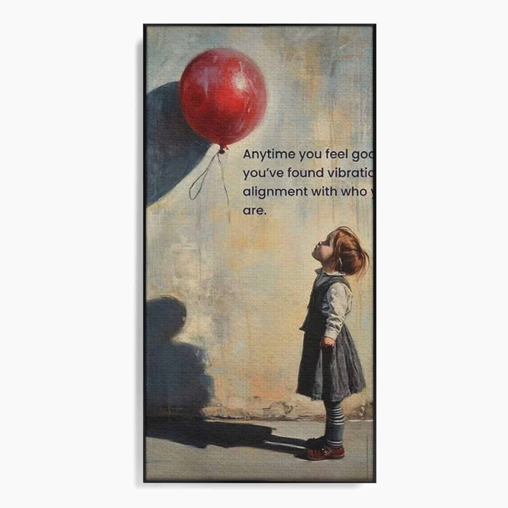 Leinwand Premium Canvas Wandkunst, LuxCanva® Q1022, Innere Harmonie, Emotion, Kind, Glück, Botschaft, Motivation, Ballon, Seele, Gewissen, Büro, Schlafzimmer