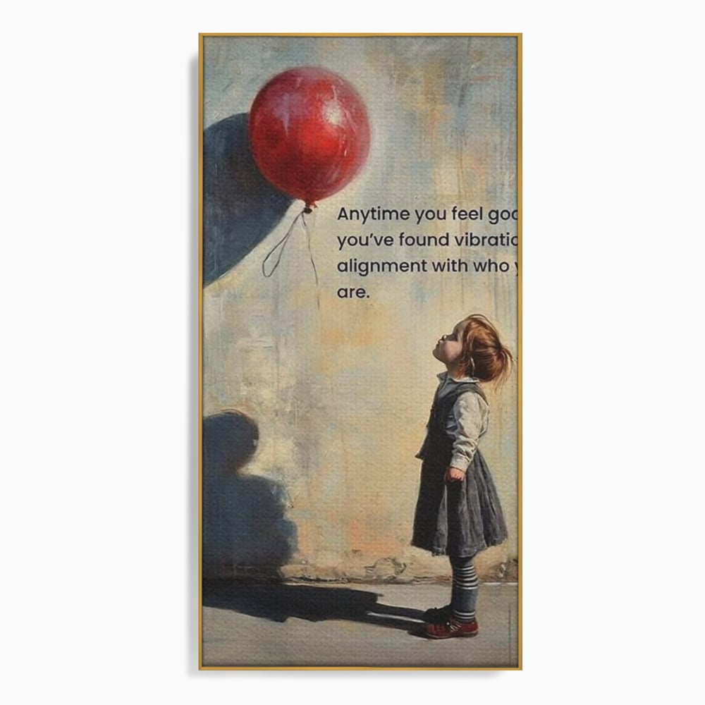 Leinwand Premium Canvas Wandkunst, LuxCanva® Q1022, Innere Harmonie, Emotion, Kind, Glück, Botschaft, Motivation, Ballon, Seele, Gewissen, Büro, Schlafzimmer