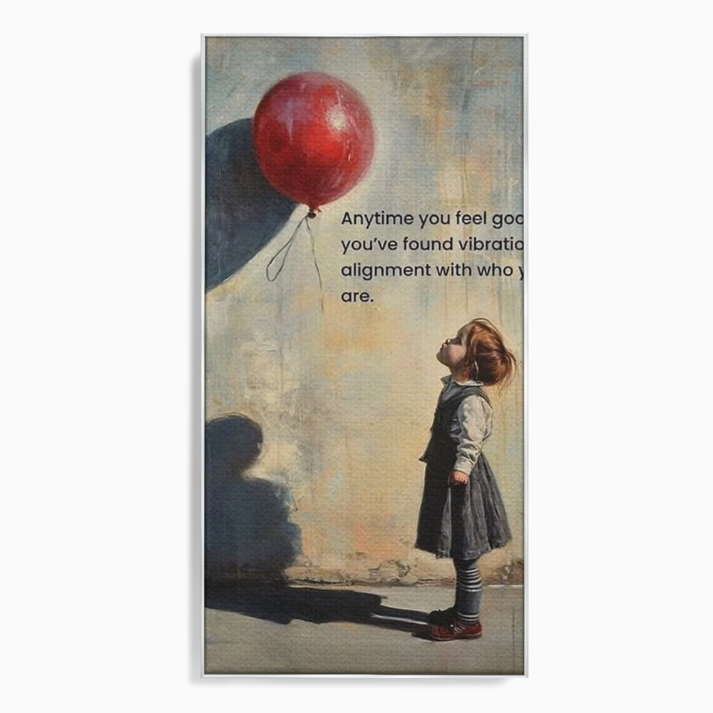 Leinwand Premium Canvas Wandkunst, LuxCanva® Q1022, Innere Harmonie, Emotion, Kind, Glück, Botschaft, Motivation, Ballon, Seele, Gewissen, Büro, Schlafzimmer