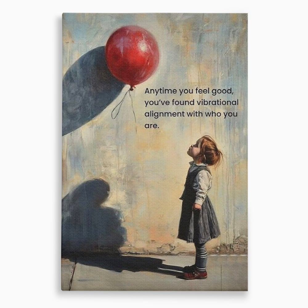 Leinwand Premium Canvas Wandkunst, LuxCanva® Q1022, Innere Harmonie, Emotion, Kind, Glück, Botschaft, Motivation, Ballon, Seele, Gewissen, Büro, Schlafzimmer