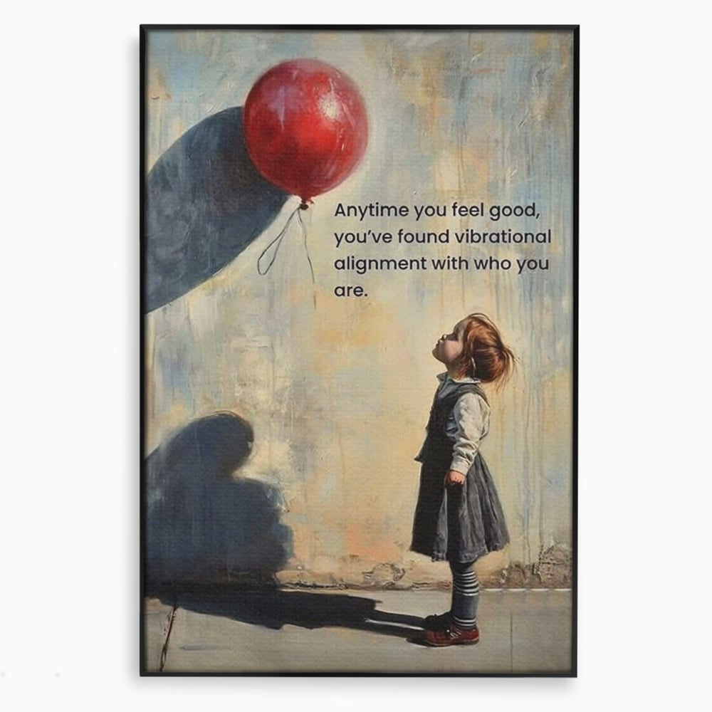 Leinwand Premium Canvas Wandkunst, LuxCanva® Q1022, Innere Harmonie, Emotion, Kind, Glück, Botschaft, Motivation, Ballon, Seele, Gewissen, Büro, Schlafzimmer