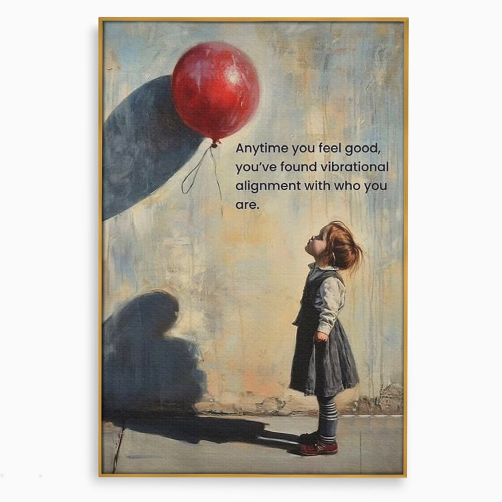 Leinwand Premium Canvas Wandkunst, LuxCanva® Q1022, Innere Harmonie, Emotion, Kind, Glück, Botschaft, Motivation, Ballon, Seele, Gewissen, Büro, Schlafzimmer