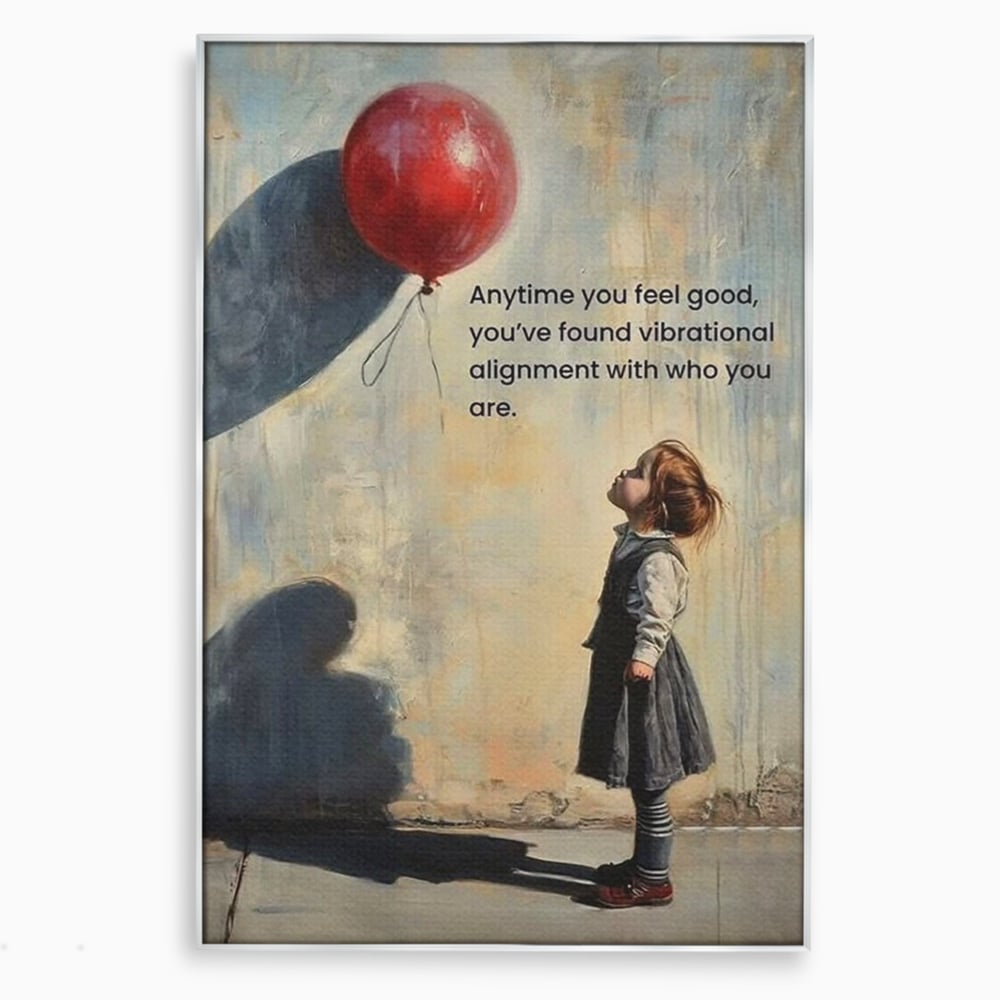 Leinwand Premium Canvas Wandkunst, LuxCanva® Q1022, Innere Harmonie, Emotion, Kind, Glück, Botschaft, Motivation, Ballon, Seele, Gewissen, Büro, Schlafzimmer