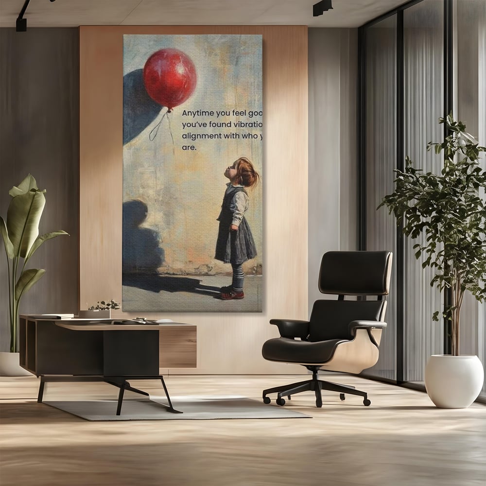 Leinwand Premium Canvas Wandkunst, LuxCanva® Q1022, Innere Harmonie, Emotion, Kind, Glück, Botschaft, Motivation, Ballon, Seele, Gewissen, Büro, Schlafzimmer