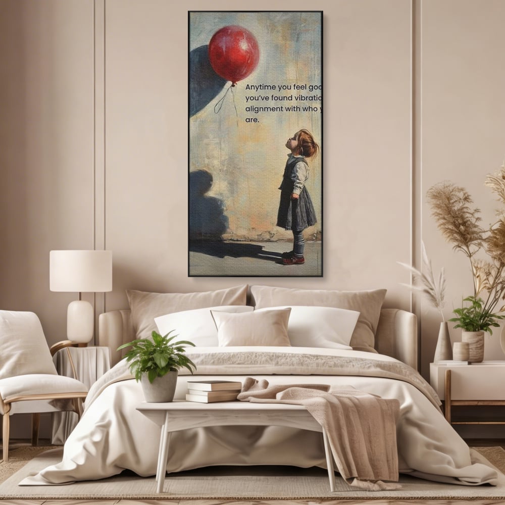 Leinwand Premium Canvas Wandkunst, LuxCanva® Q1022, Innere Harmonie, Emotion, Kind, Glück, Botschaft, Motivation, Ballon, Seele, Gewissen, Büro, Schlafzimmer