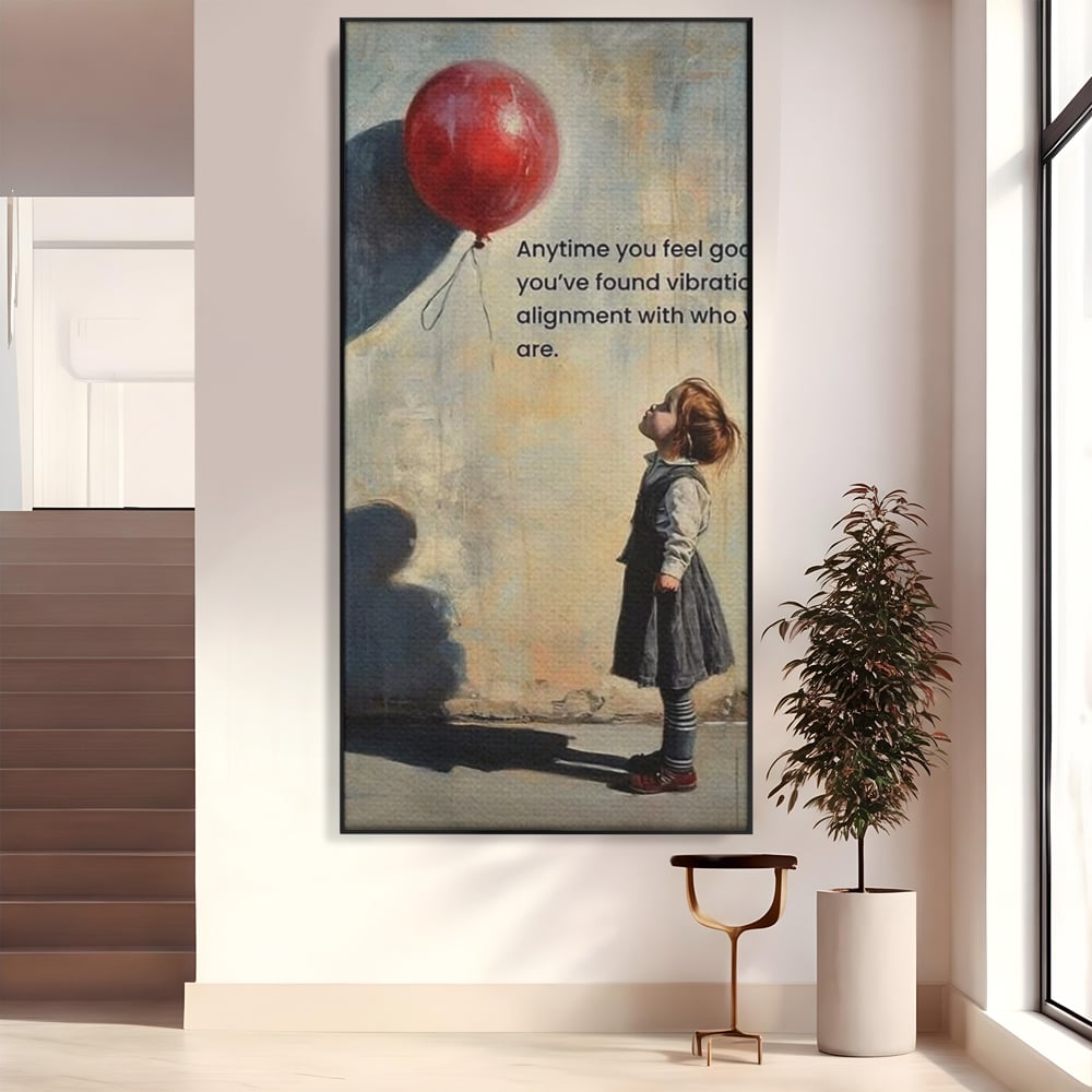 Leinwand Premium Canvas Wandkunst, LuxCanva® Q1022, Innere Harmonie, Emotion, Kind, Glück, Botschaft, Motivation, Ballon, Seele, Gewissen, Büro, Schlafzimmer
