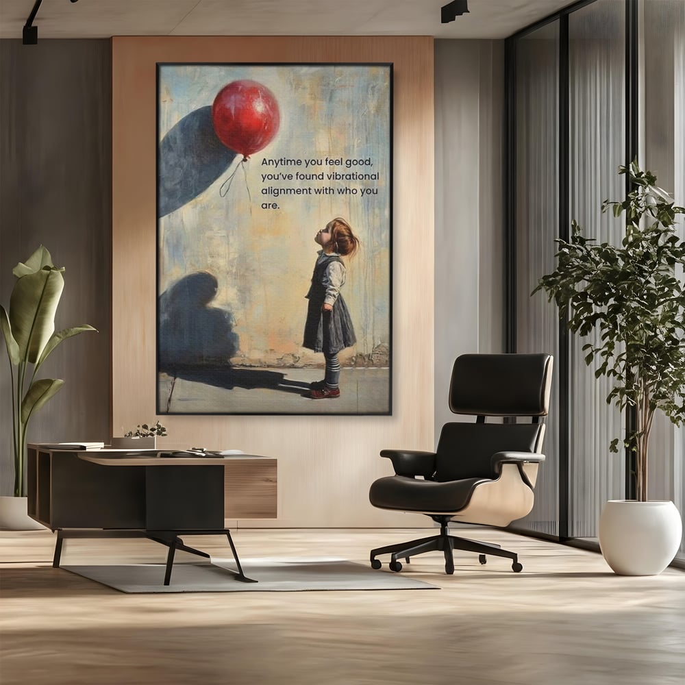 Leinwand Premium Canvas Wandkunst, LuxCanva® Q1022, Innere Harmonie, Emotion, Kind, Glück, Botschaft, Motivation, Ballon, Seele, Gewissen, Büro, Schlafzimmer