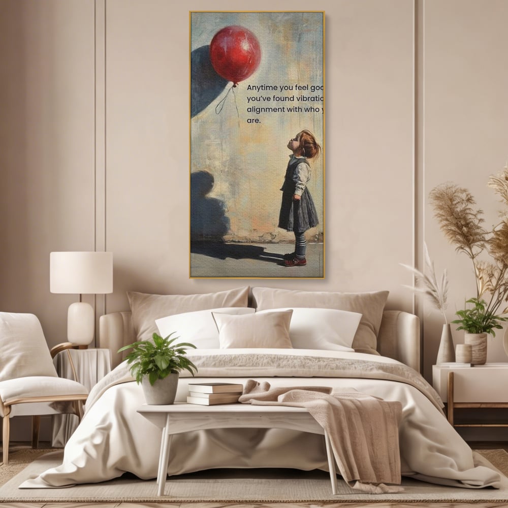 Leinwand Premium Canvas Wandkunst, LuxCanva® Q1022, Innere Harmonie, Emotion, Kind, Glück, Botschaft, Motivation, Ballon, Seele, Gewissen, Büro, Schlafzimmer