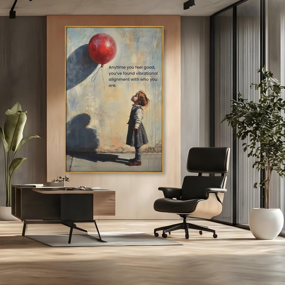Leinwand Premium Canvas Wandkunst, LuxCanva® Q1022, Innere Harmonie, Emotion, Kind, Glück, Botschaft, Motivation, Ballon, Seele, Gewissen, Büro, Schlafzimmer