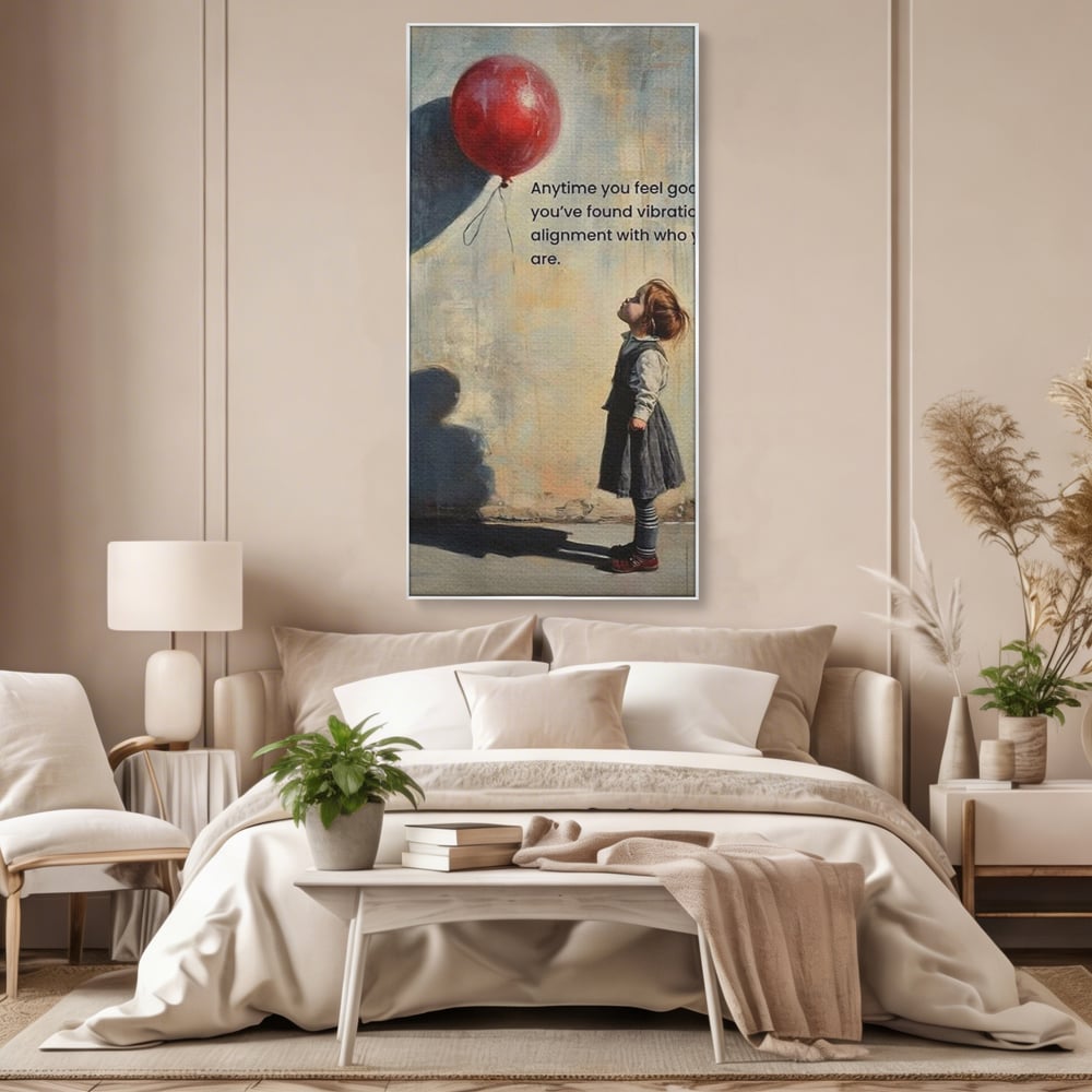 Leinwand Premium Canvas Wandkunst, LuxCanva® Q1022, Innere Harmonie, Emotion, Kind, Glück, Botschaft, Motivation, Ballon, Seele, Gewissen, Büro, Schlafzimmer