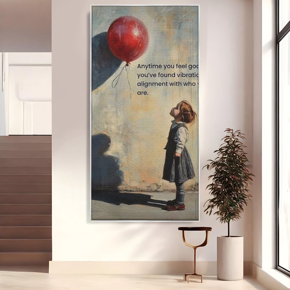 Leinwand Premium Canvas Wandkunst, LuxCanva® Q1022, Innere Harmonie, Emotion, Kind, Glück, Botschaft, Motivation, Ballon, Seele, Gewissen, Büro, Schlafzimmer