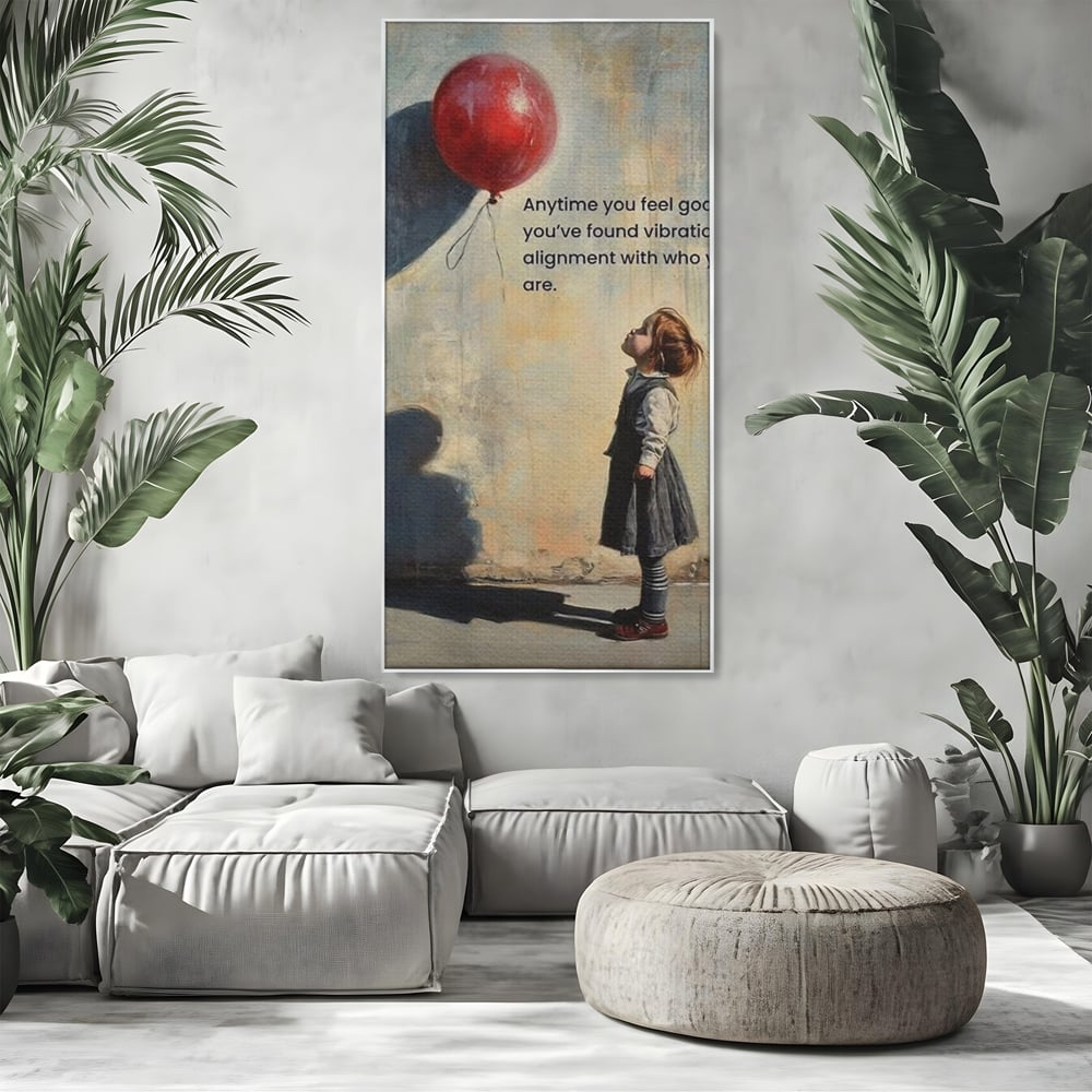 Leinwand Premium Canvas Wandkunst, LuxCanva® Q1022, Innere Harmonie, Emotion, Kind, Glück, Botschaft, Motivation, Ballon, Seele, Gewissen, Büro, Schlafzimmer