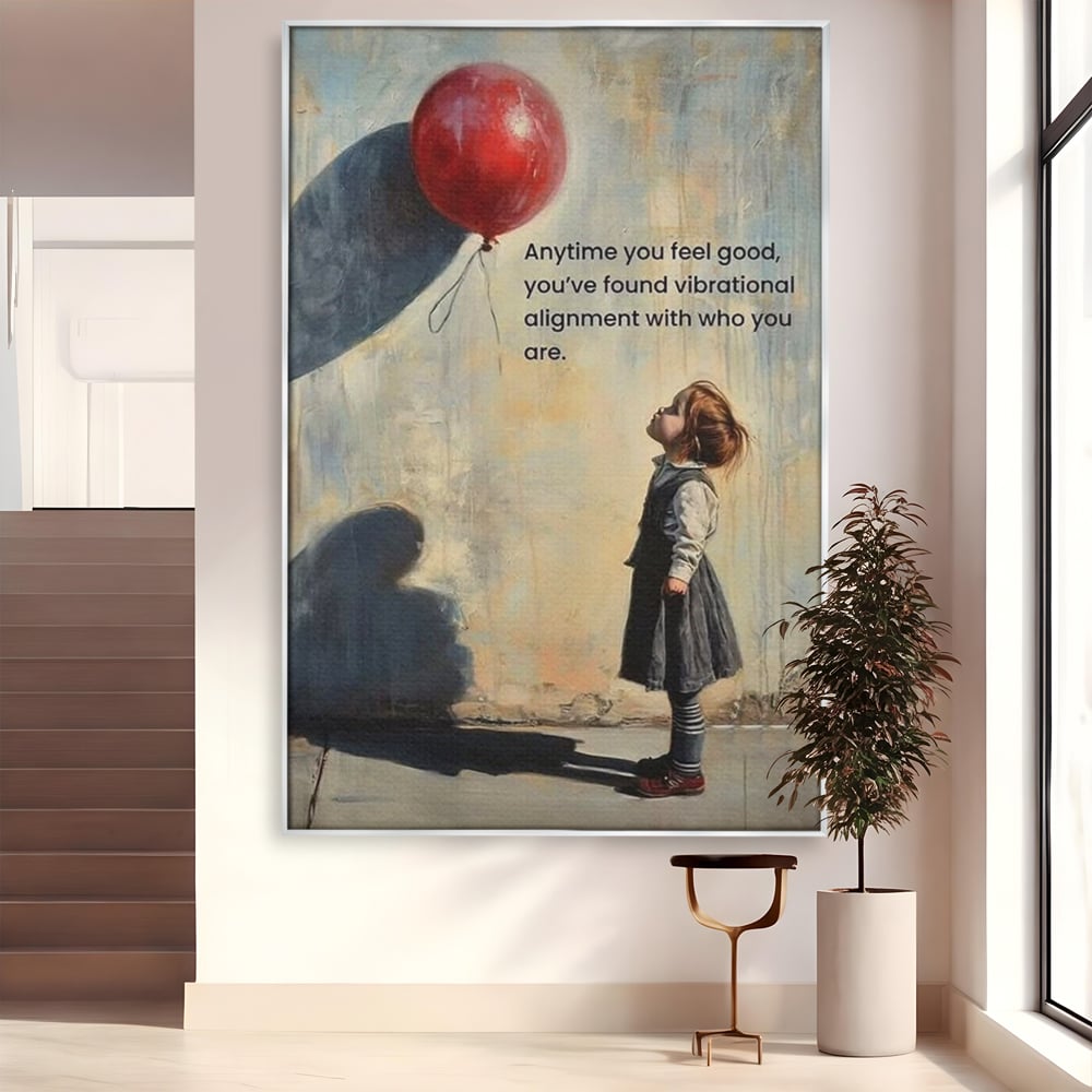 Leinwand Premium Canvas Wandkunst, LuxCanva® Q1022, Innere Harmonie, Emotion, Kind, Glück, Botschaft, Motivation, Ballon, Seele, Gewissen, Büro, Schlafzimmer