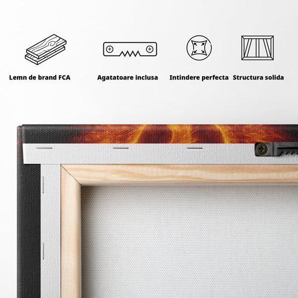 Tablou Canvas Premium, LuxCanva® Q1023, Puterea Renasterii, Phoenix, Pasare, Foc, Flacari, Motivatie, Renastere, Curaj, Triumf, Mitic, Birou, Dormitor