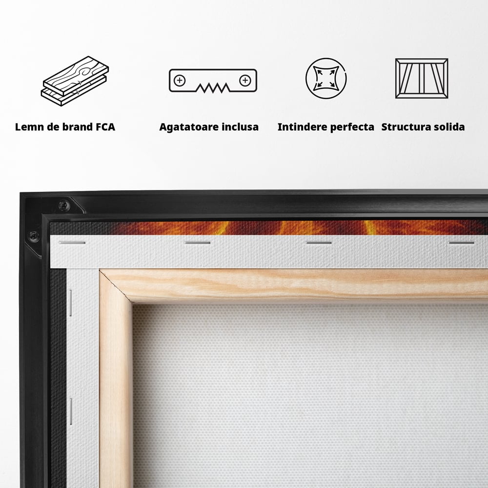 Tablou Canvas Premium, LuxCanva® Q1023, Puterea Renasterii, Phoenix, Pasare, Foc, Flacari, Motivatie, Renastere, Curaj, Triumf, Mitic, Birou, Dormitor